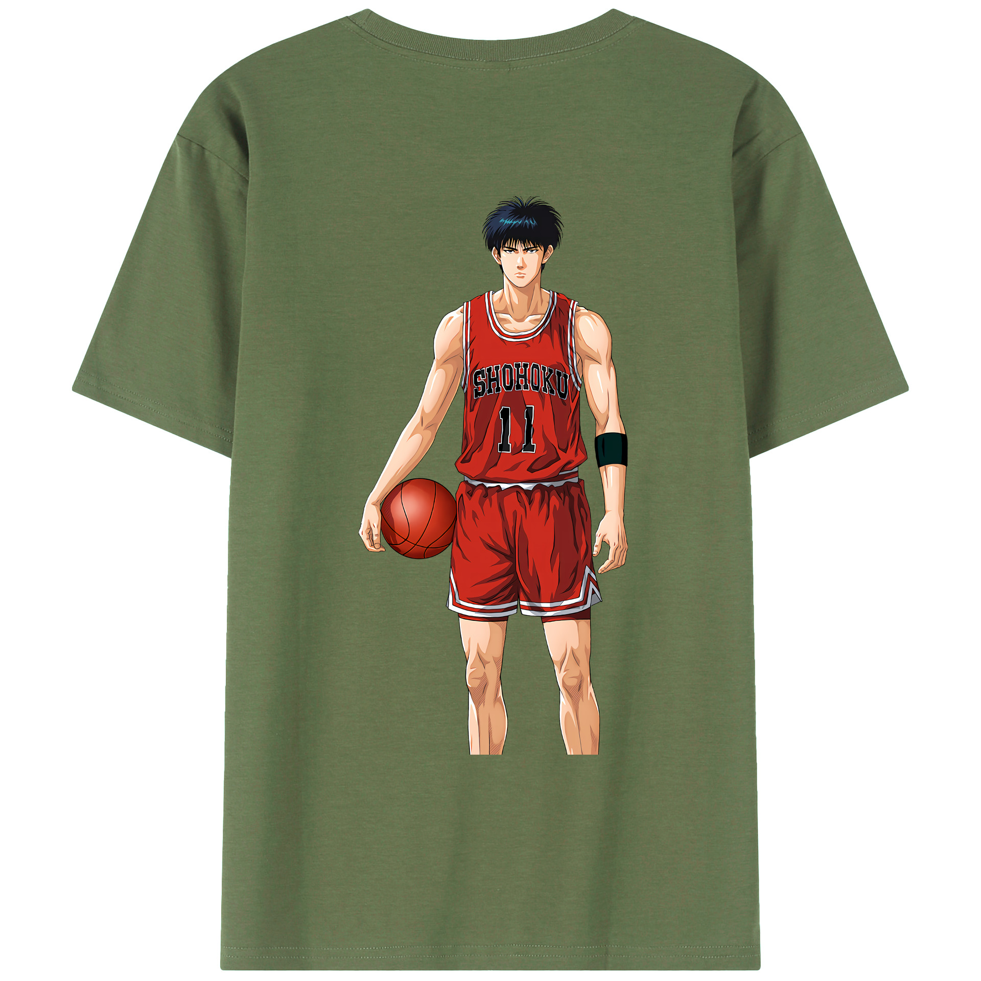 （画像用） SLAM DUNK／スラムダンク 綿100％ メンズ半袖Tシャツ（バックプリント） 通気性